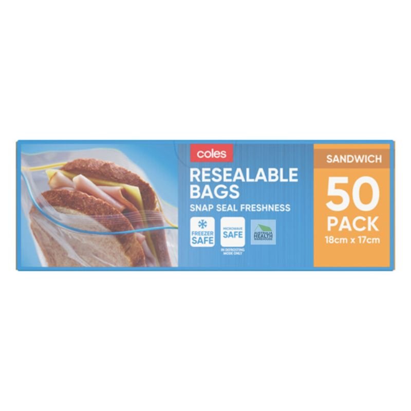 Coles Resealable Sandwich Bags 50 pack