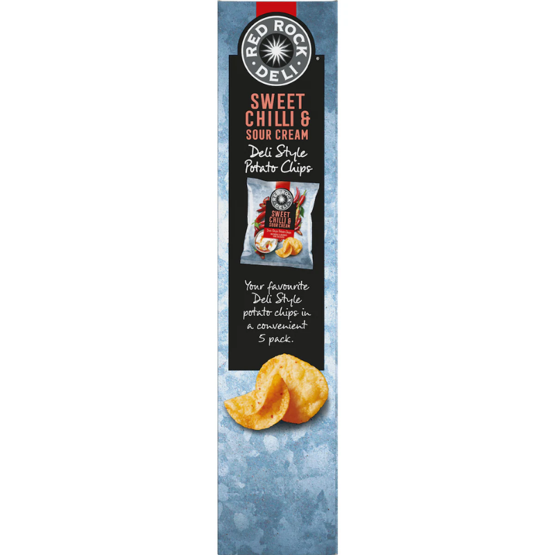 [CLEARANCE Expiry Date: 15/11/2026] Red Rock Deli Sweet Chilli & Sour Cream Potato Chips 5 Pack