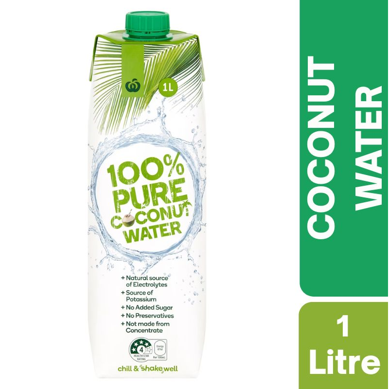 [CLEARANCE Expiry: 07/03/2026] Woolworths 100% Pure Coconut Water 1 Litre