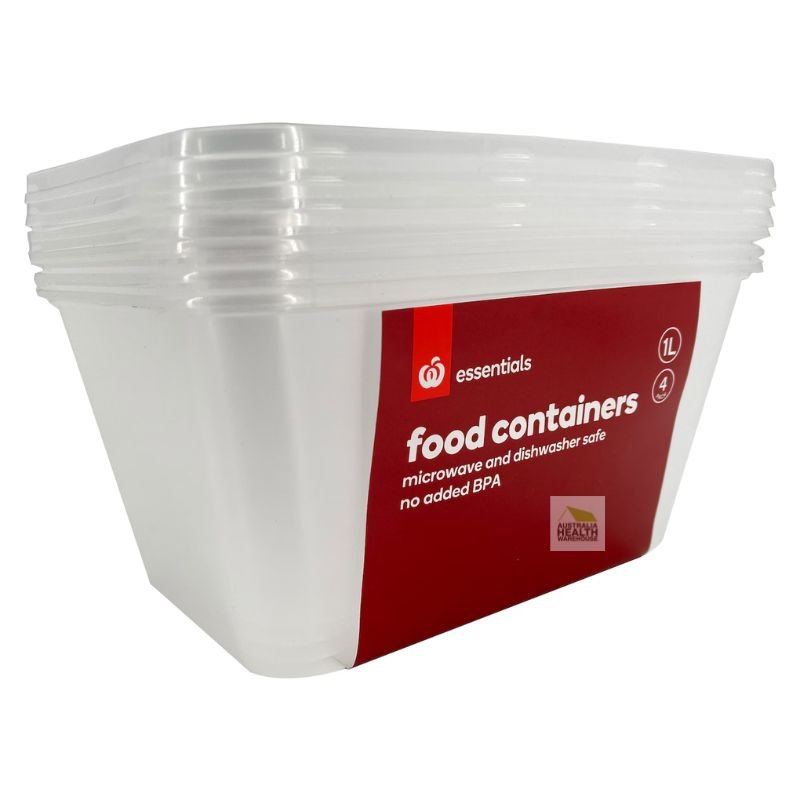 Woolworths Essentials Food Containers 1 Litre 4 pack