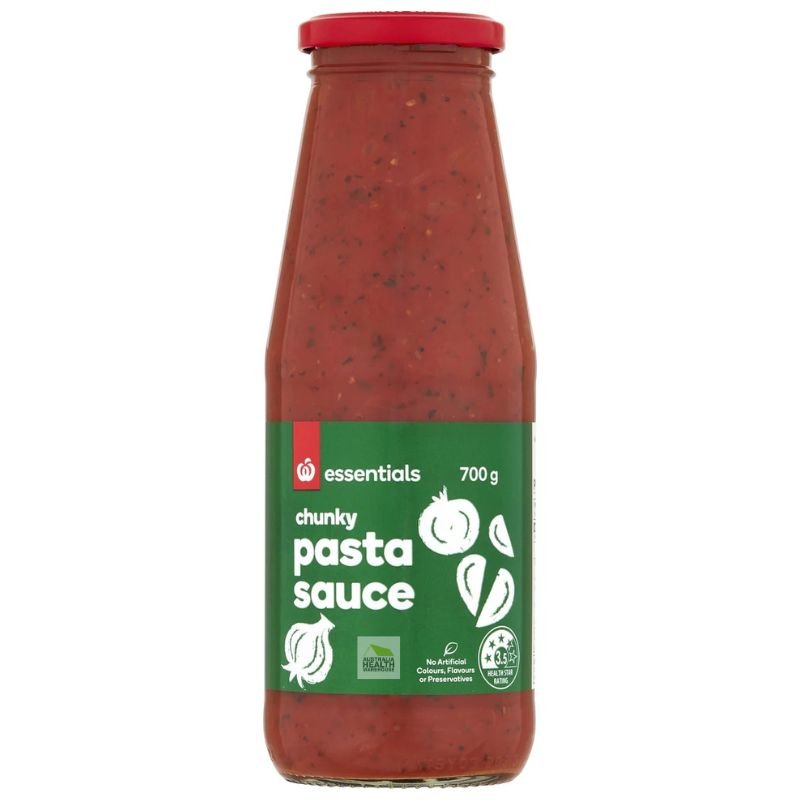 [Expiry Date: 26/09/2026] Woolworths Essentials Chunky Pasta Sauce 700g