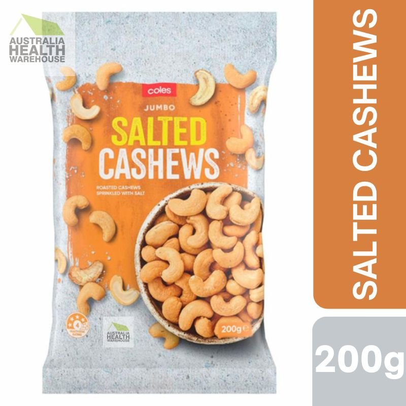 Coles Jumbo Cashews Salted 200g