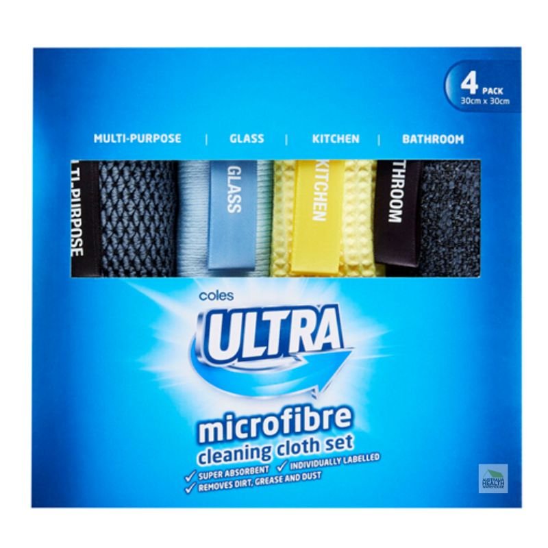 Coles Ultra Microfibre Cloth Set 4 Pack