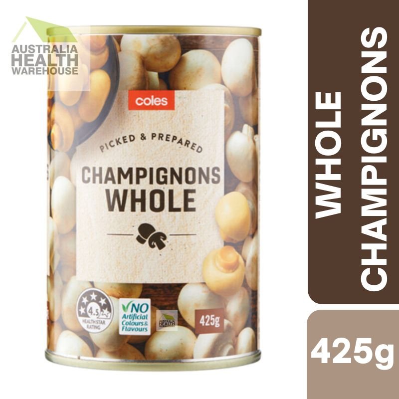 [Expiry Date: 27/02/2028] Coles Whole Champignons 425g