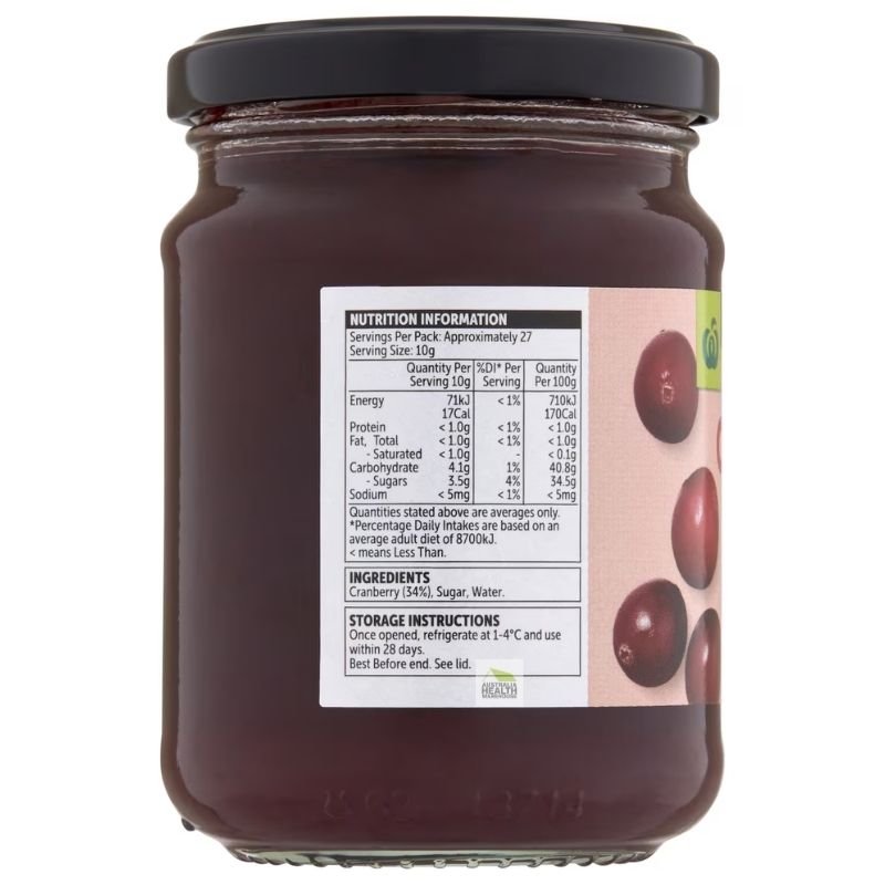 [Expiry: 14/05/2027] Woolworths Cranberry Sauce 275g |Oz Mart