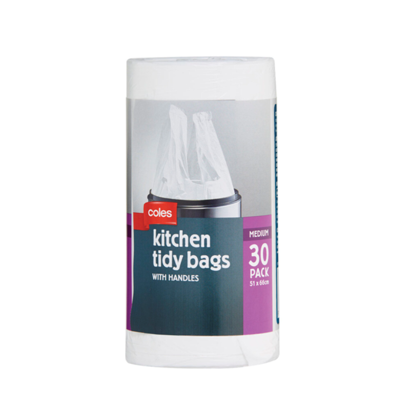 Coles Kitchen Tidy Bag with Handles Medium 30 Pack