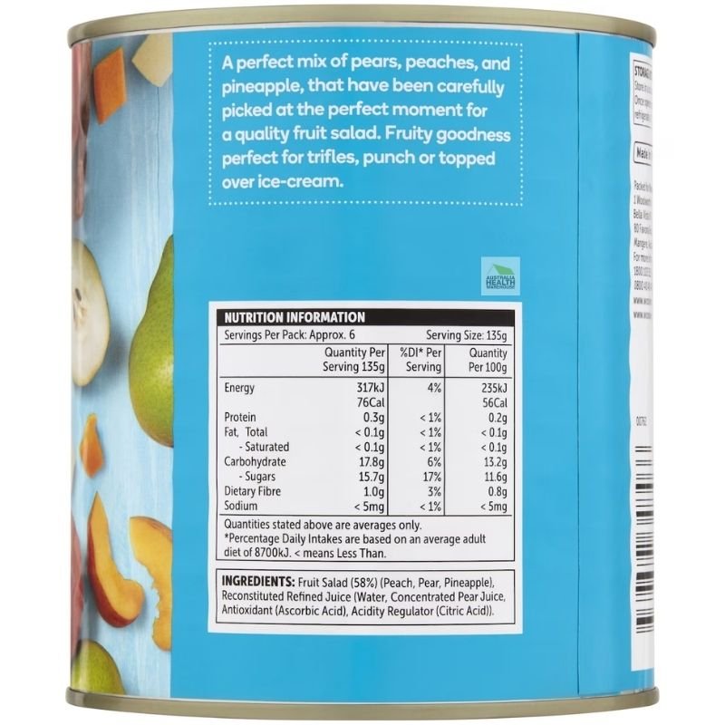 Woolworths Fruit Salad In Juice 825g