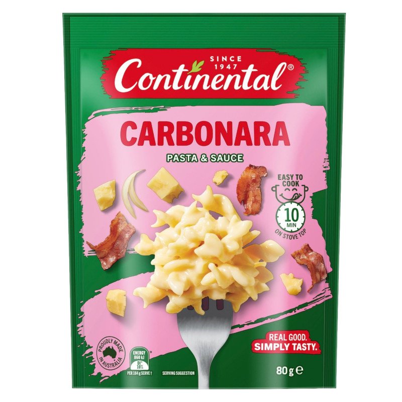[Expiry Date: 12/01/2028] Continental Carbonara Pasta & Sauce 80g