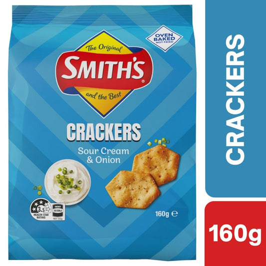 [Expiry Date: 24/01/2027] Smith's Crackers Sour Cream & Onion Snack 160g