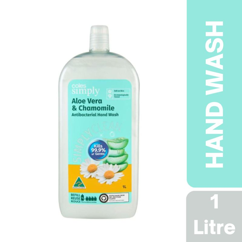 Coles Simply Antibacterial Hand Wash Refill Aloe Vera & Chamomile 1 Litre