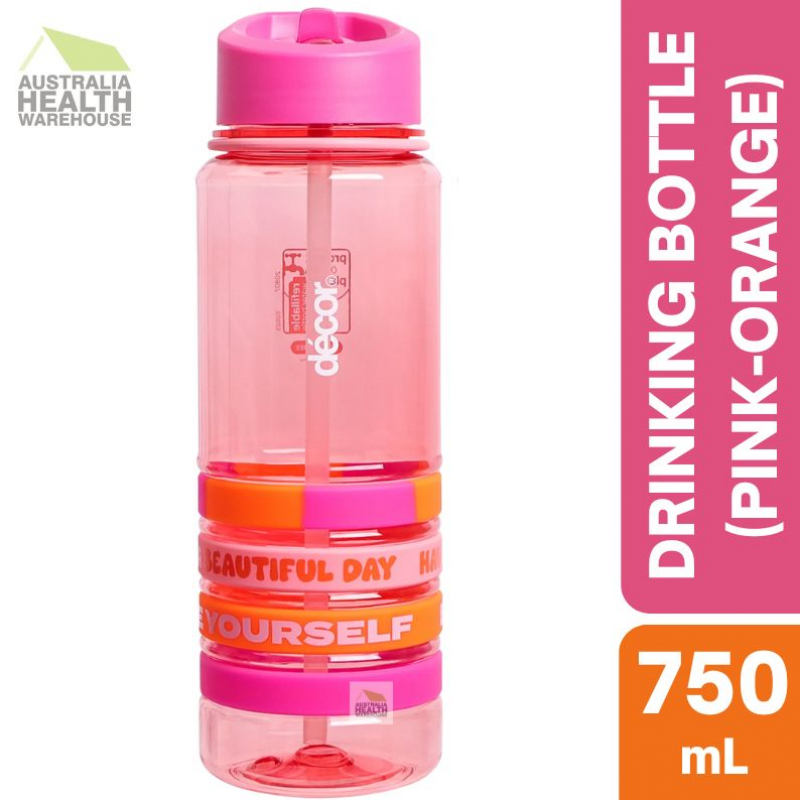 DECOR Decor Quad Bands Tritan Bottle 750mL (PINK- ORANGE)