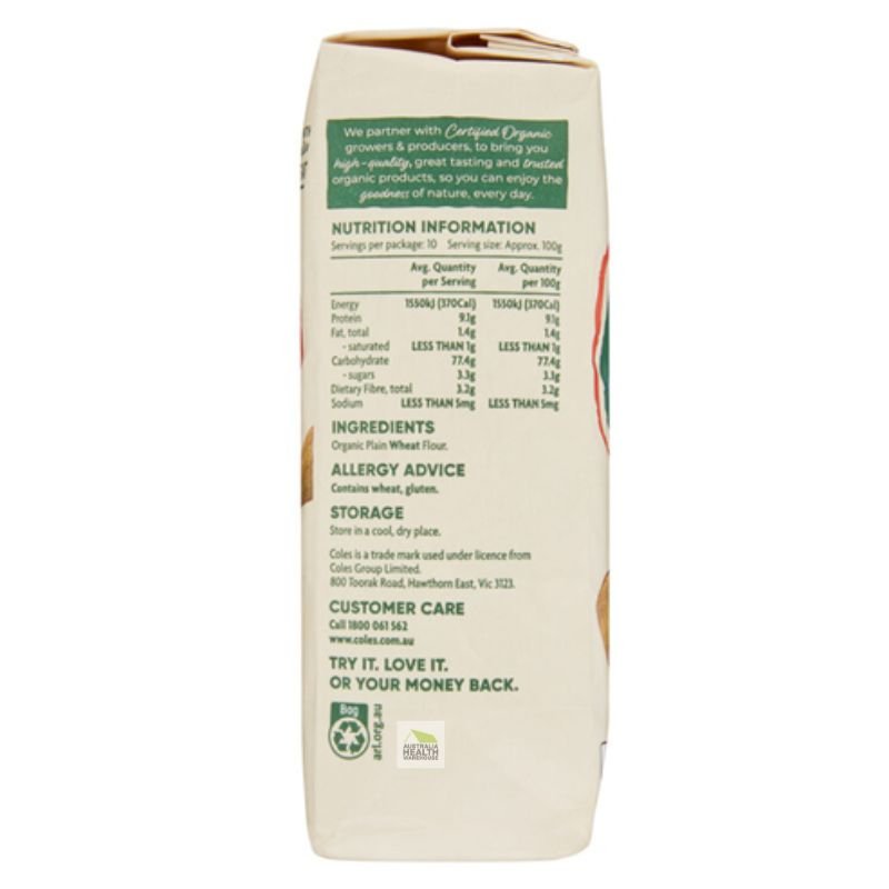 Coles Organic Plain Flour 1kg