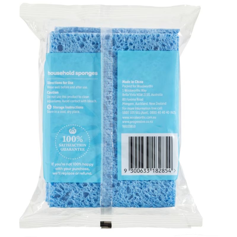 Woolworths Essentials Household Sponge 5 Pack (GREEN)