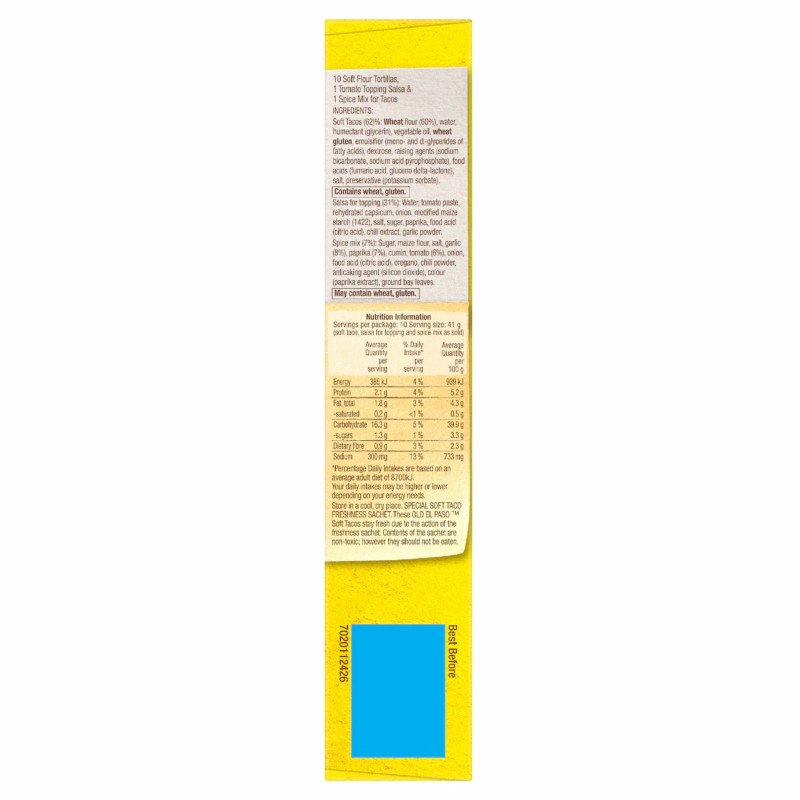 [Expiry Date: 29/03/2027] Old El Paso Soft Taco Dinner Kit Mexican Style 405g