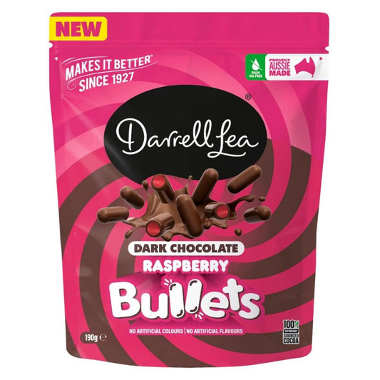 [Expiry Date: 11/05/2027] Darrell Lea Dark Chocolate Raspberry 190g