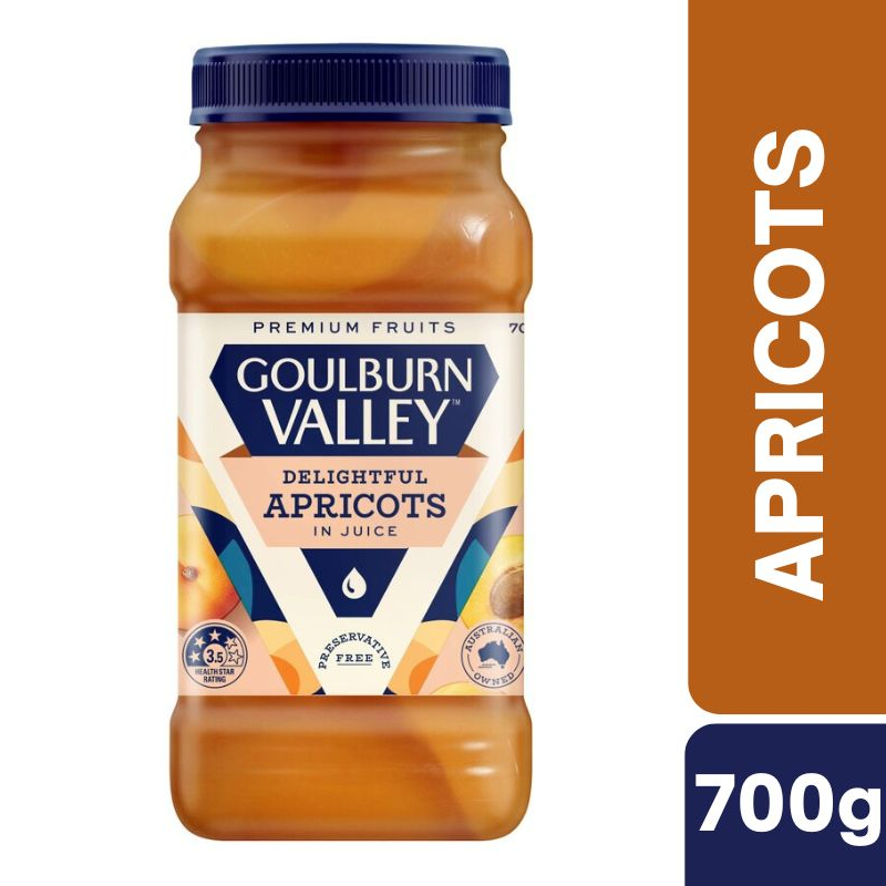 [CLEARANCE Expiry: 30/06/2026] Goulburn Valley Apricots In Juice 700g