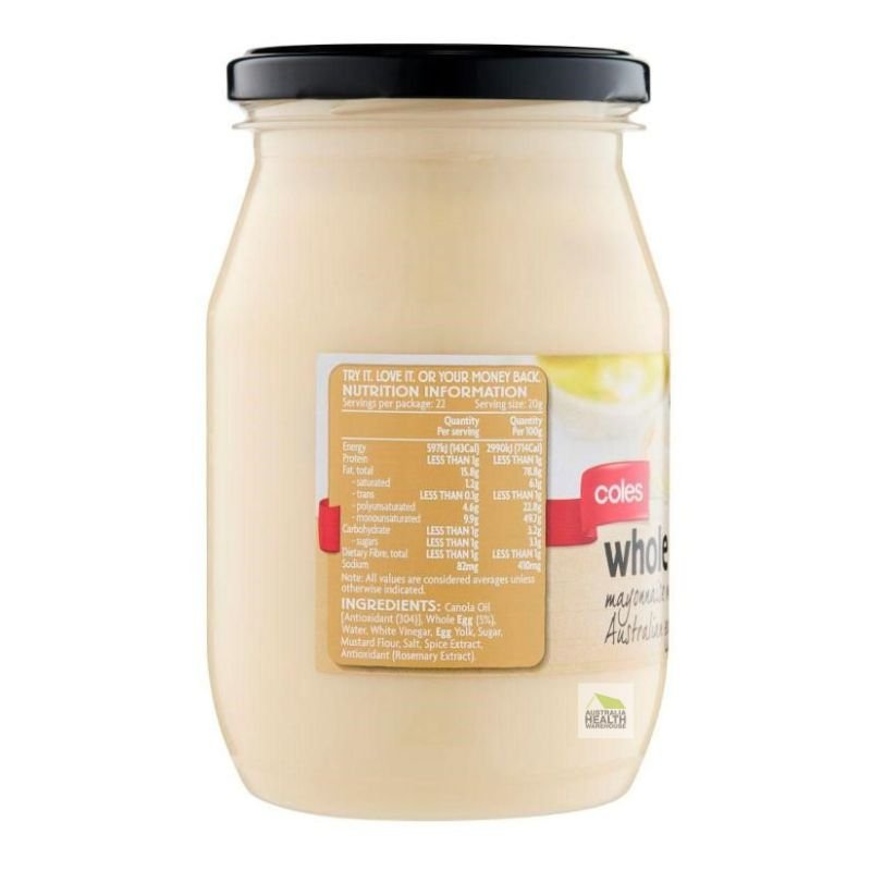 [Expiry: 20/02/2026] Coles Whole Egg Mayonnaise 445g