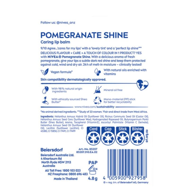 Nivea Lip Pomegranate Shine 4.8g
