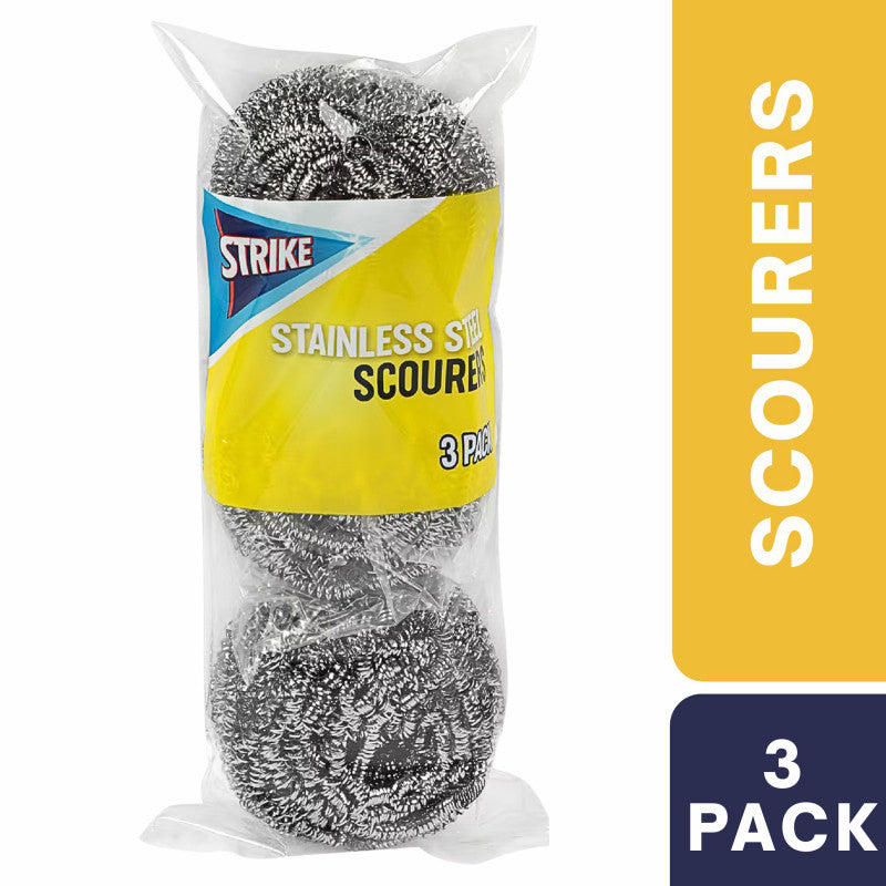 Strike Stainless Steel Scourers 3 Pack