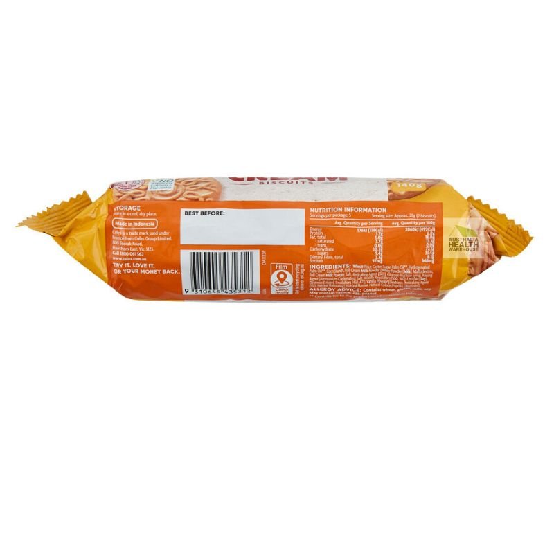 Coles Custard Cream Biscuits 140g