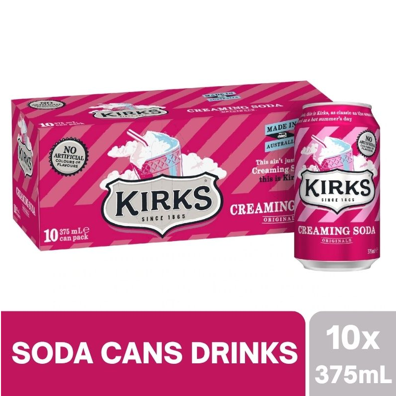 [Expiry: 05/01/2027] Kirks Creaming Soda Soft Drink Cans - 10 x 375mL