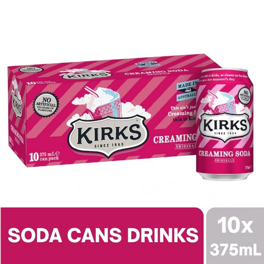 [Expiry: 05/01/2027] Kirks Creaming Soda Soft Drink Cans - 10 x 375mL