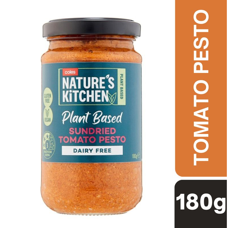 [Expiry: 31/03/2027] Coles Nature's Kitchen Plant Based Sundried Tomato180g