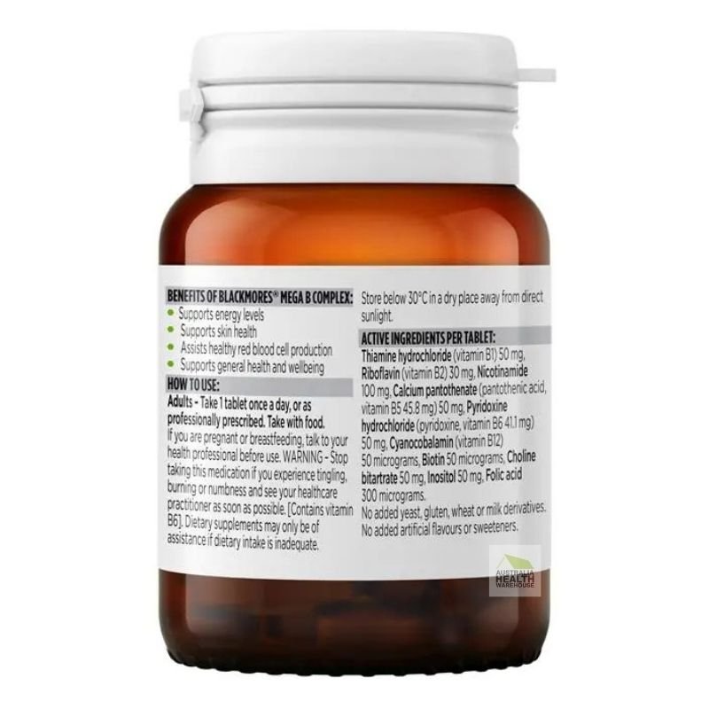 [Expiry: 08/2027] Blackmores Mega B Complex 31 Tablets