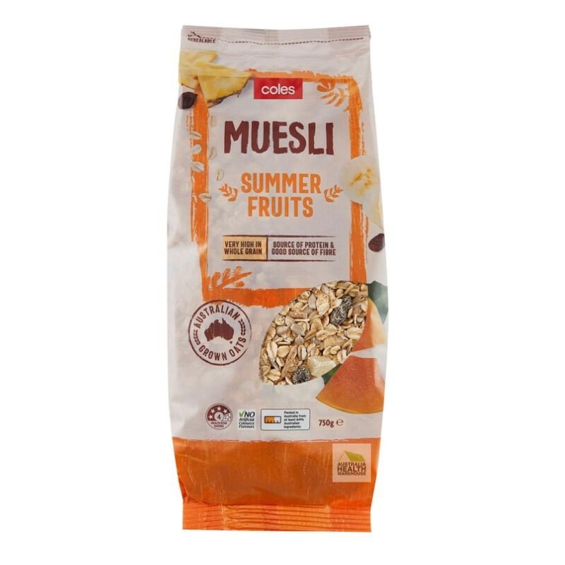 [Expiry Date: 06/10/2026] Coles Muesli Summer Fruits 750g