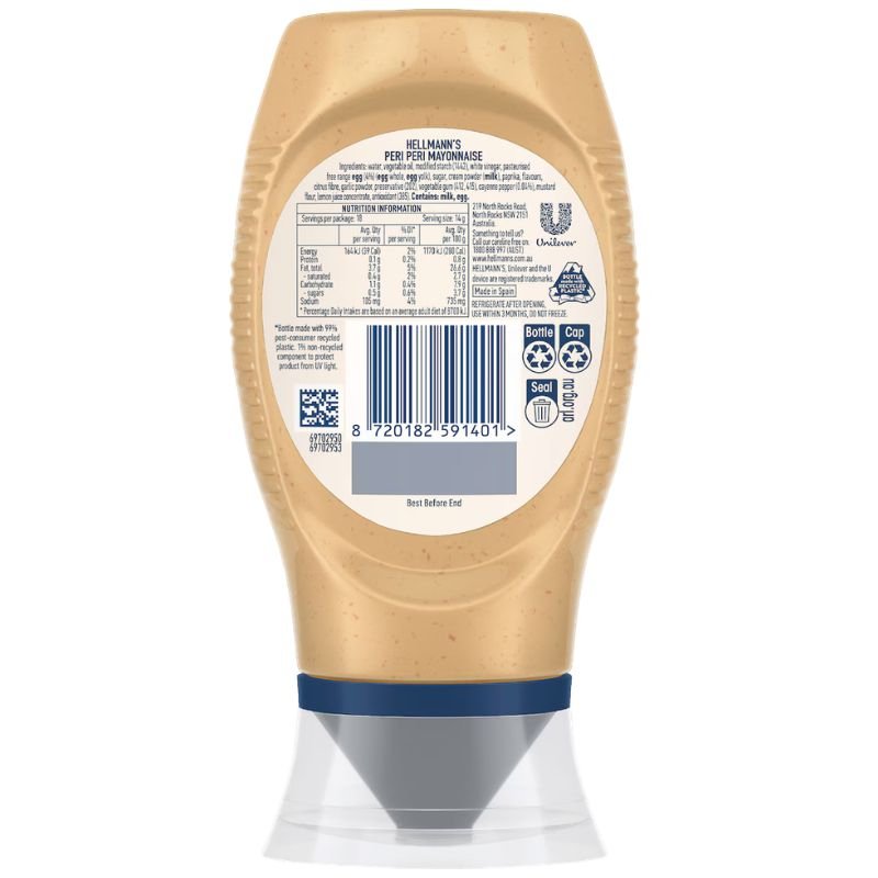 [Expiry Date: 01/10/2026] Hellmann's Peri Peri Mayonnaise 252g