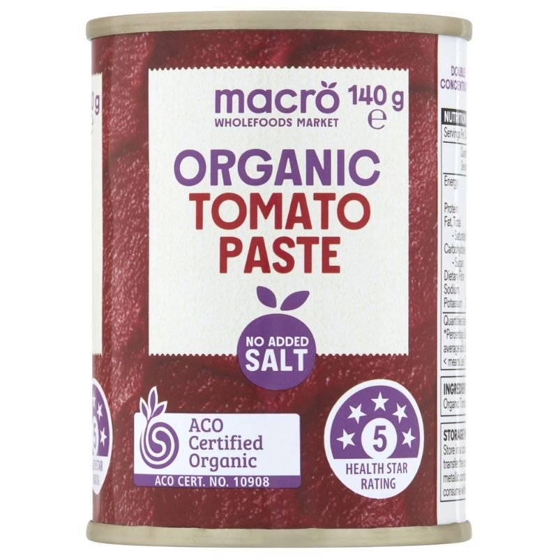 [Expiry Date: 31/07/2027] Woolworths Macro Organic Tomato Paste No Added Salt 140g