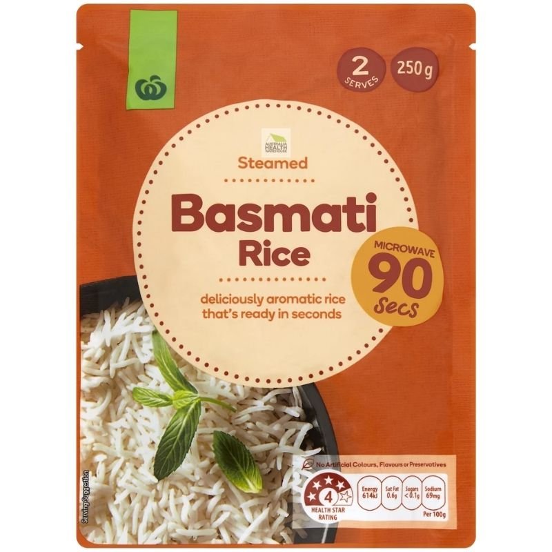 [CLEARANCE Expiry Date: 25/08/2026] Woolworths Microwave Basmati Rice 250g