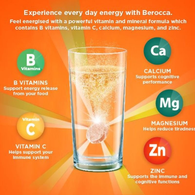[Expiry: 17/02/2026] Berocca Energy Original Berry 15 Effervescent Tablets