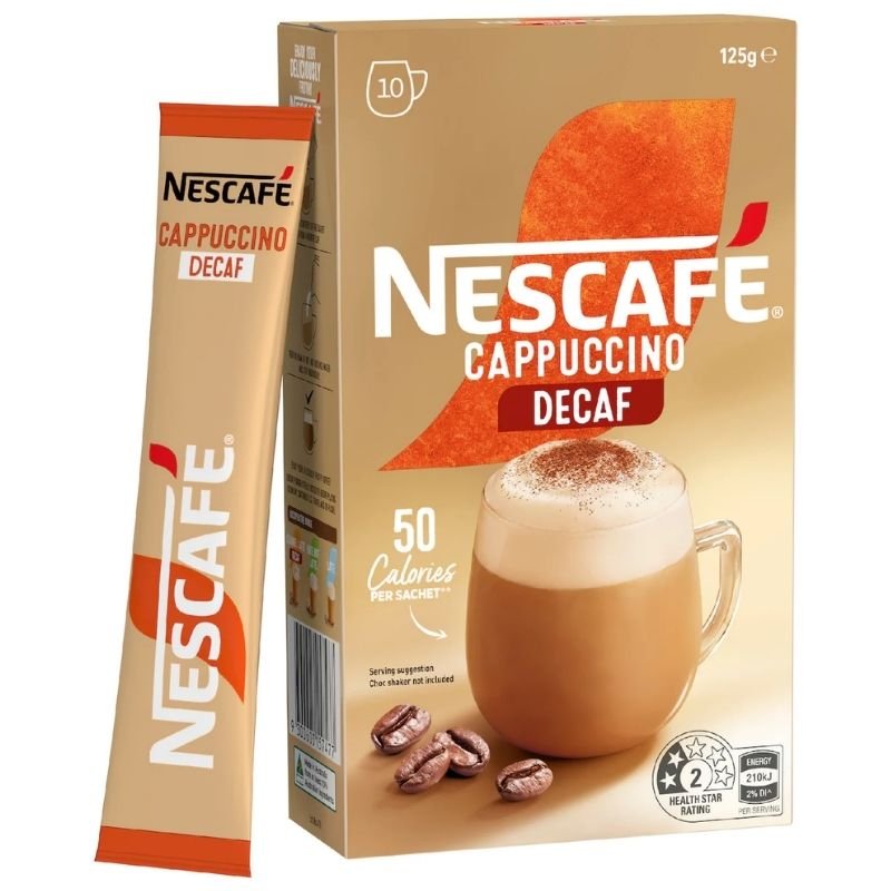 Nescafe Decaf Cappuccino Coffee Sachets 10 Pack