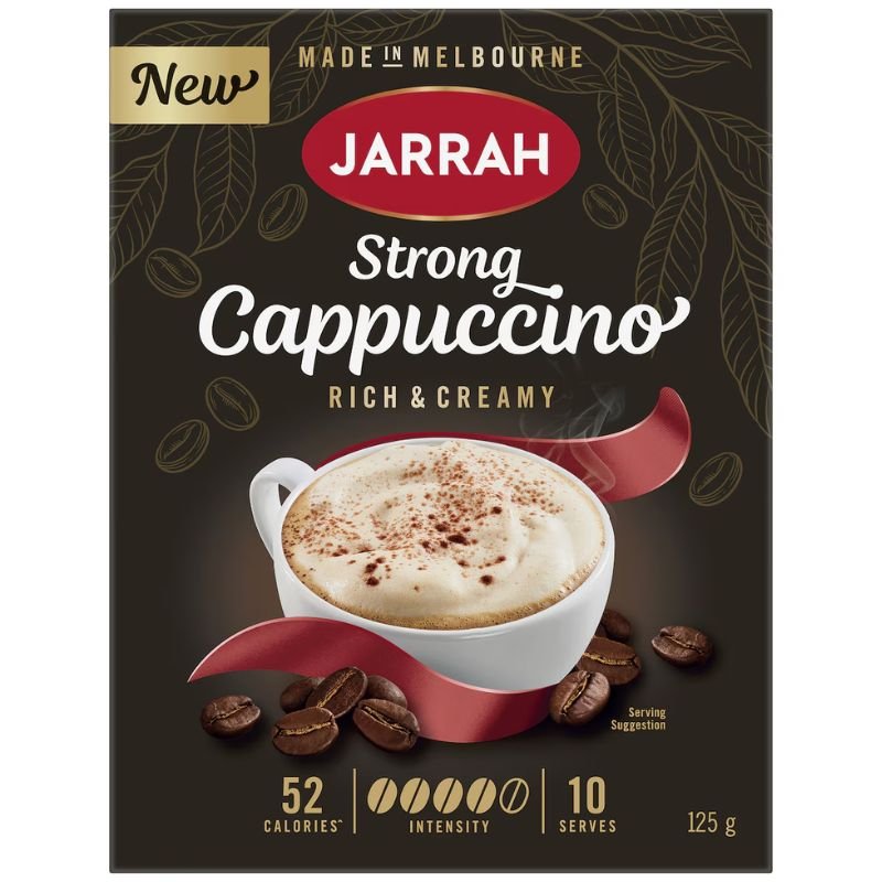 [Expiry Date: 27/04/2027] Jarrah Strong Cappuccino Sachets 10 Pack 125g