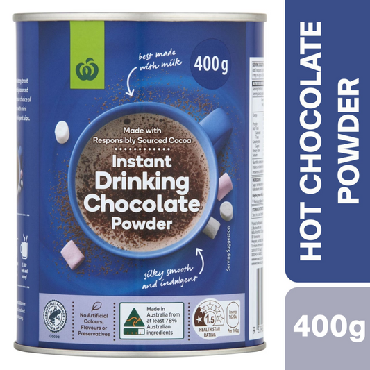 [Expiry Date: 18/11/2026] Woolworths Instant Chocolate Powdered Drink 400g