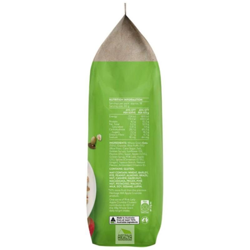 [Expiry Date: 26/05/2026] Heritage Mill Clusters Pink Lady Apple Crumble 750g