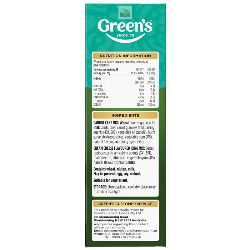 Green's Deluxe Carrot Layer Cake Mix 600g