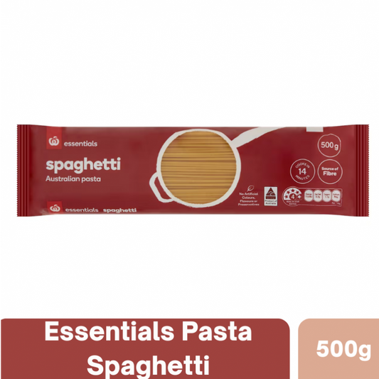 [Expiry: 19/08/2027] Woolworths Essentials Pasta Spaghetti 500g