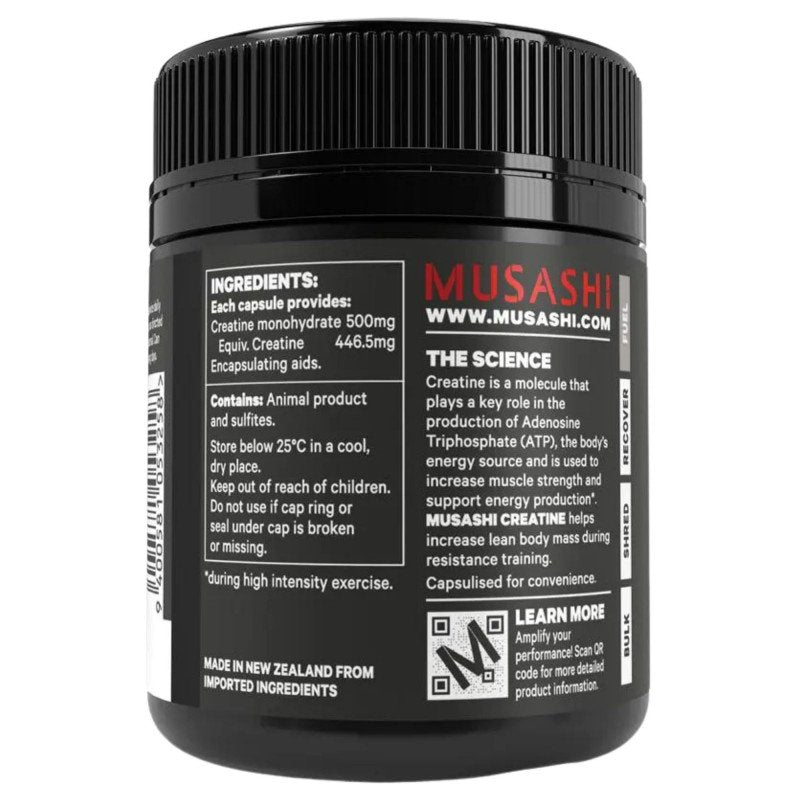 [Expiry Date: 31/01/2028] Musashi Creatine Monohydrate 500mg 120 Capsules