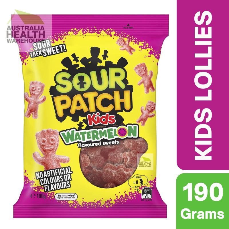 [CLEARANCE Expiry: 20/02/2025] Sour Patch Kids Watermelon Flavoured Lollies 190g