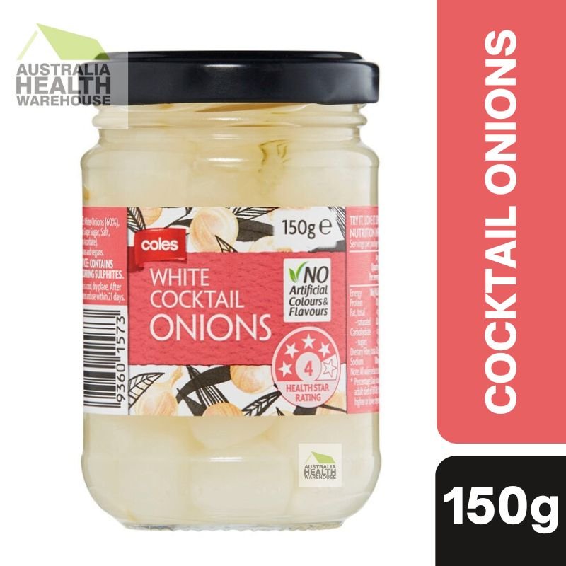 [Expiry: 30/10/2027] Coles Onions Cocktail White 150g
