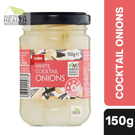 [Expiry: 30/10/2027] Coles Onions Cocktail White 150g