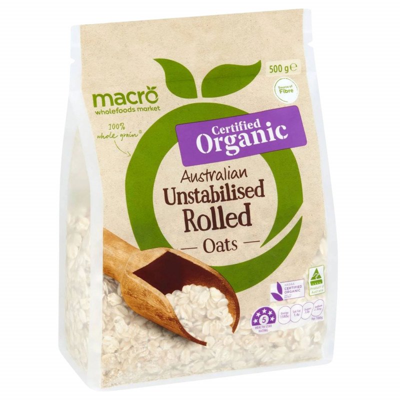 [Expiry Date: 12/03/2026] Woolworths Macro Organic Australian Unstabilised Rolled Oats 500g