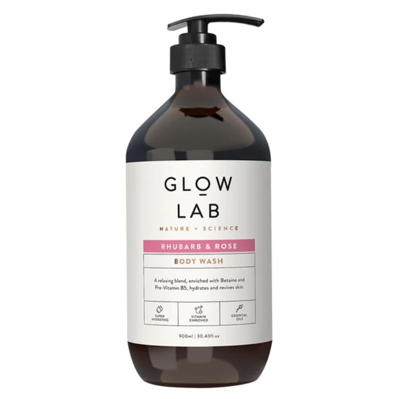 [DAMAGE Expiry: 07/2027] Glow Lab Rhubarb & Rose Body Wash 900mL