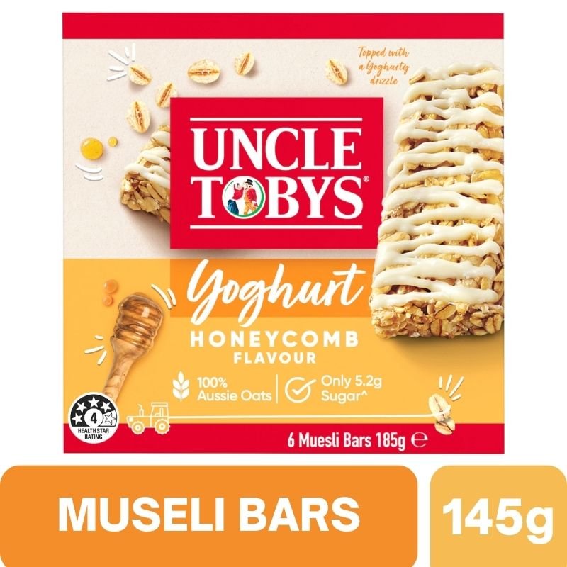 Uncle Tobys Muesli Bars Yoghurt Honeycomb 6 Pack 185g