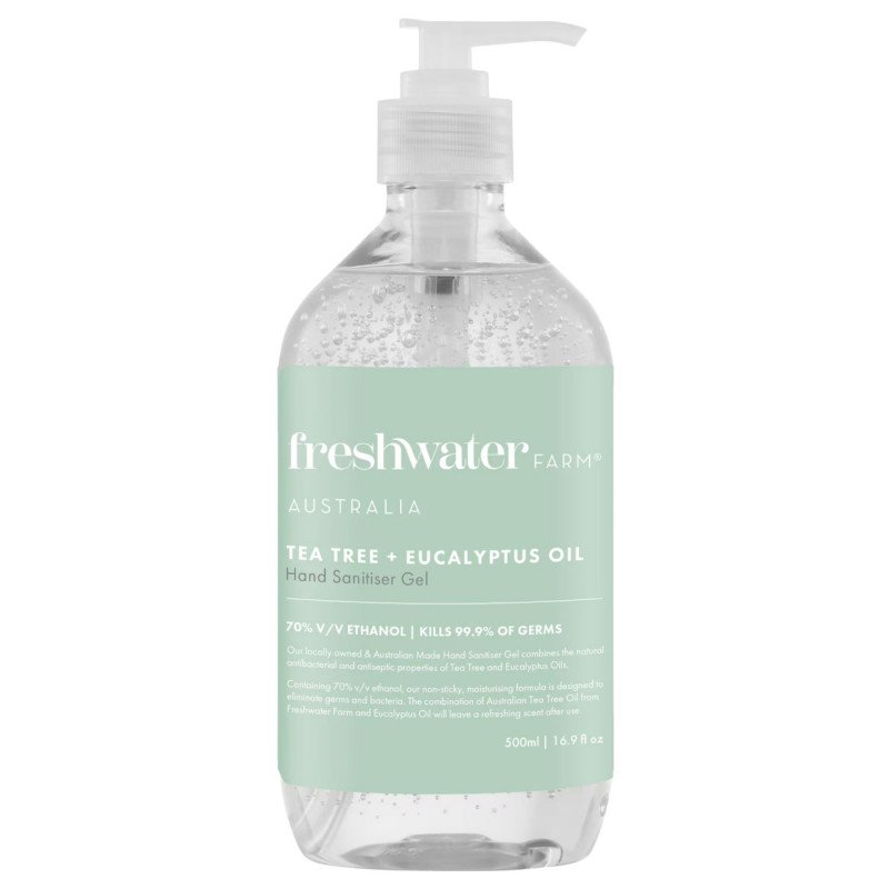 Freshwater Farm Australia Tea Tree + Eucalyptus Oil Hand Sanitiser Gel 500mL