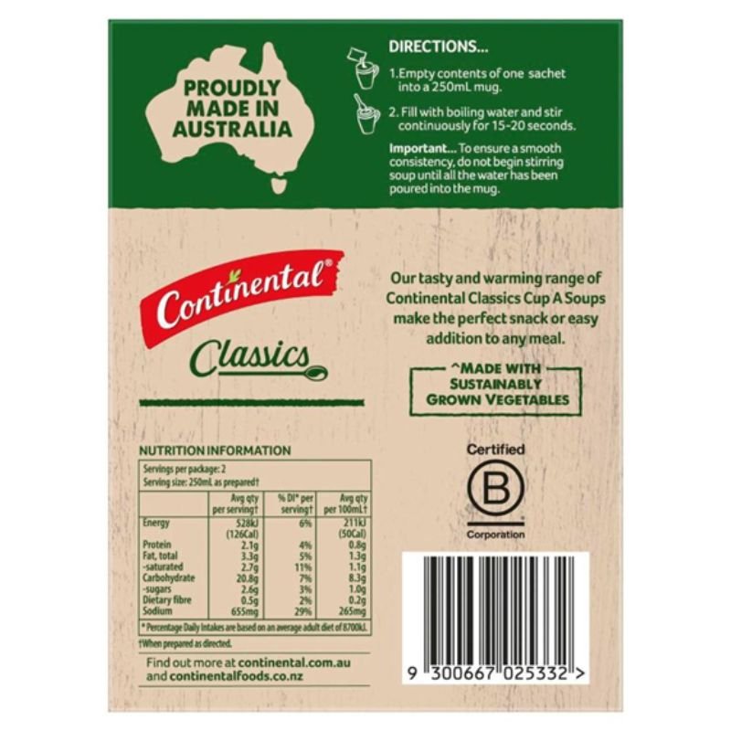 [Expiry: 06/02/2028] Continental Cup A Soup Thai Red Curry with Noodles Serves 2 60g