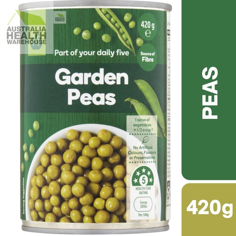 [Expiry: 06/2028]  Woolworths Garden Peas Green 420g