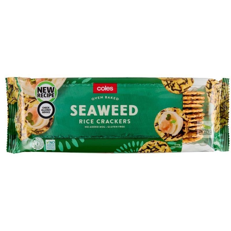 [CLEARANCE Expiry: 17/12/2025] Coles Seaweed Rice Crackers 100g